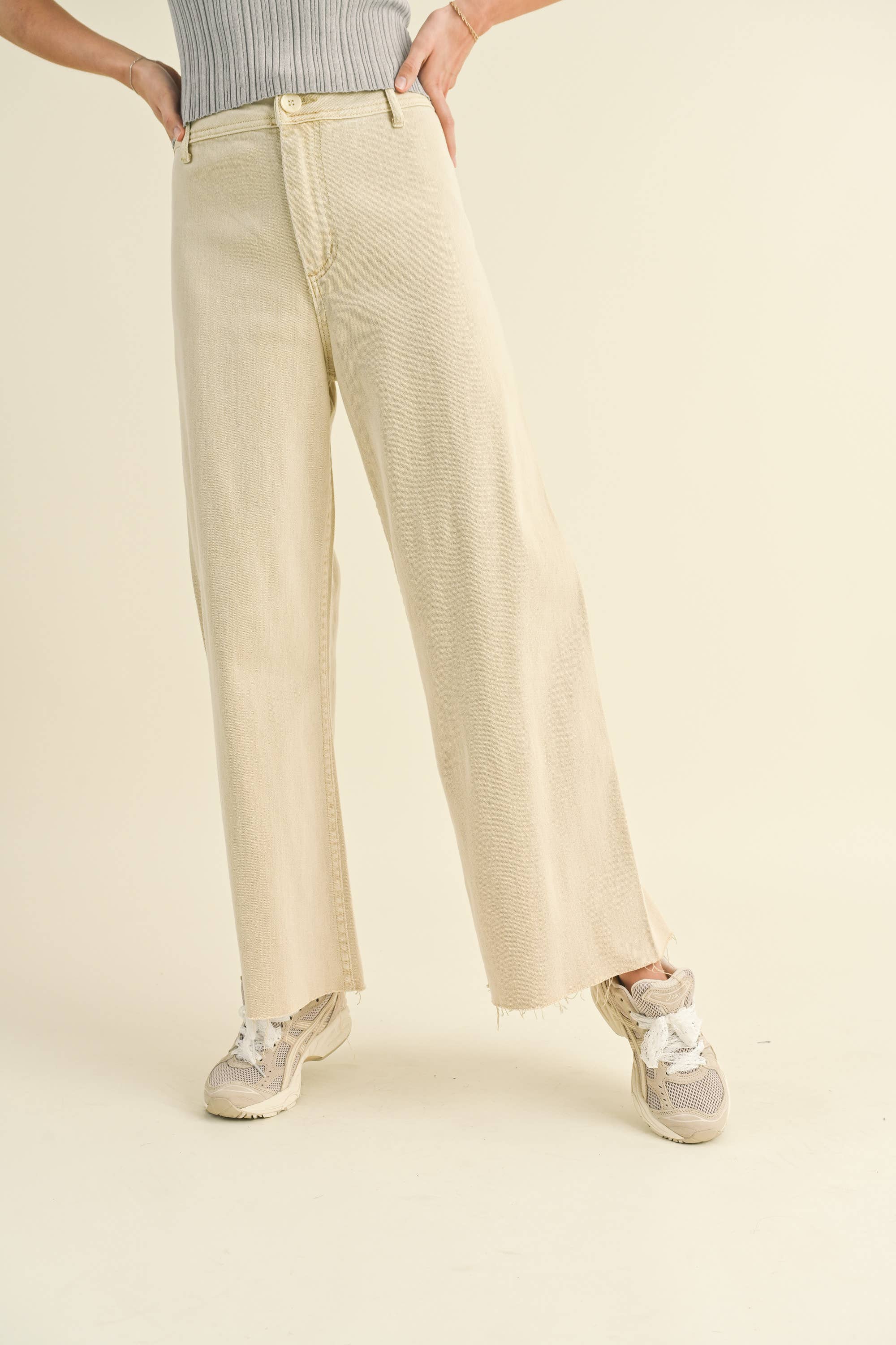 Brown Straight Leg Wide Denim