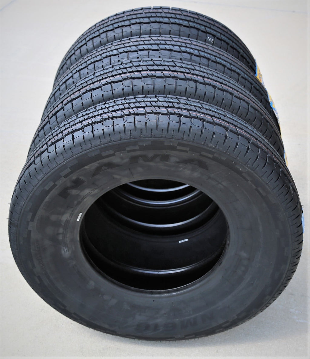 Set of 4 (FOUR) Nama NM616 Semi-Steel ST 205/75R14 Load D 8 Ply Trailer Tires