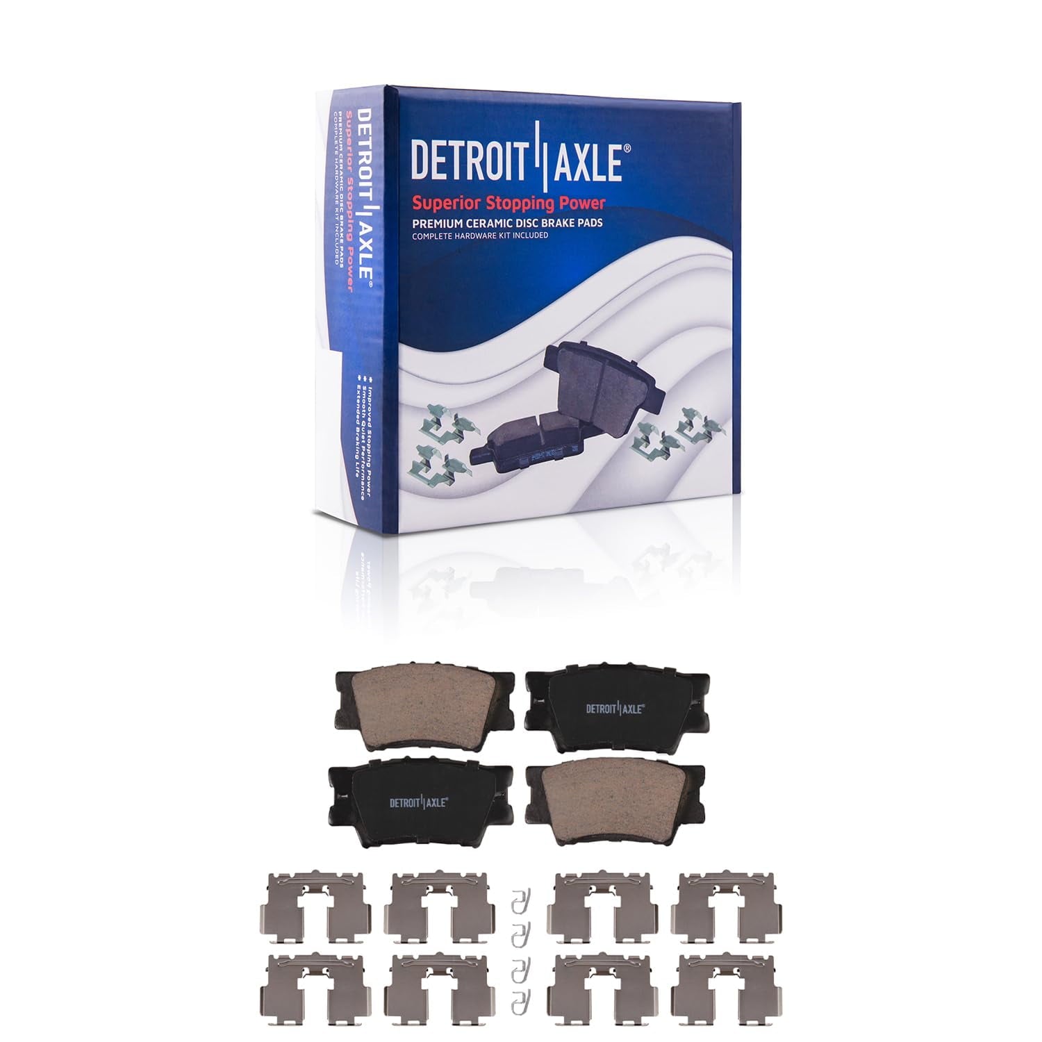Detroit Axle - Brake Kit for 2012-2017 Toyota Camry 2013-2018 Avalon Lexus ES350 ES300h Drilled & Slotted Brakes Rotors Ceramic Brake Pads Front and Rear Replacement