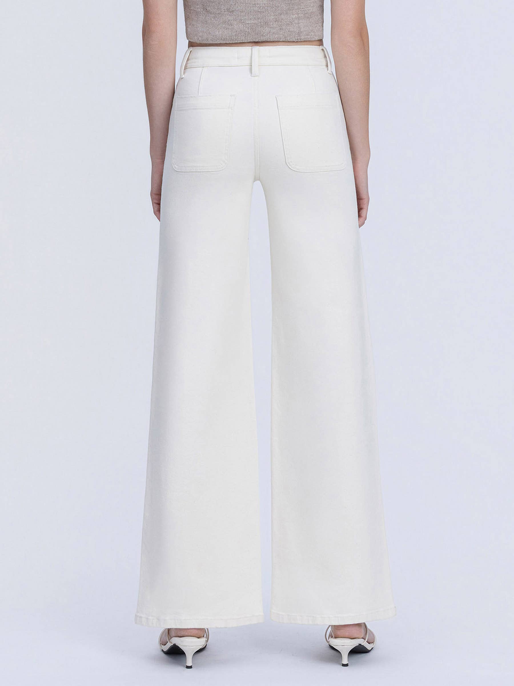 HIGH RISE NATURAL COLOR DRAWSTRING WIDE LEG