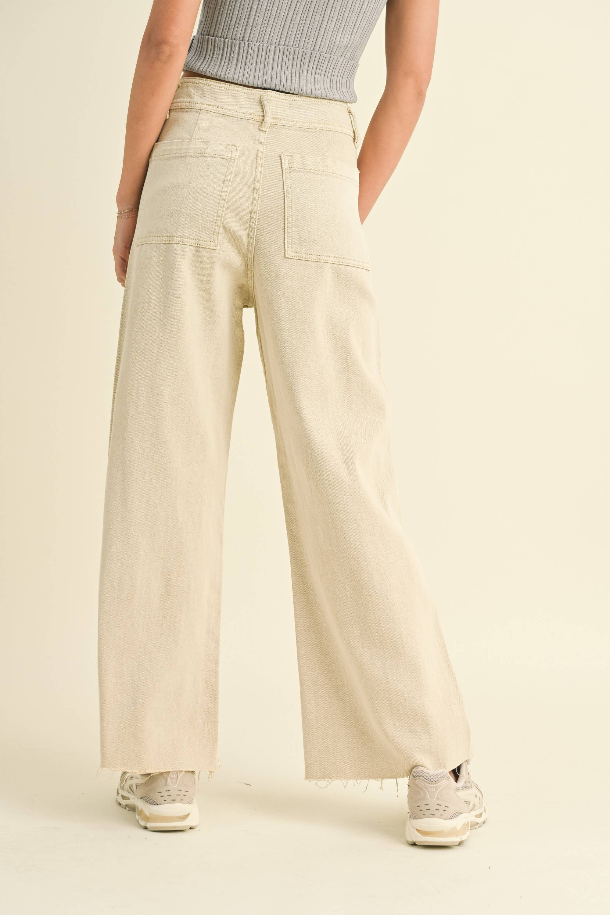 Brown Straight Leg Wide Denim
