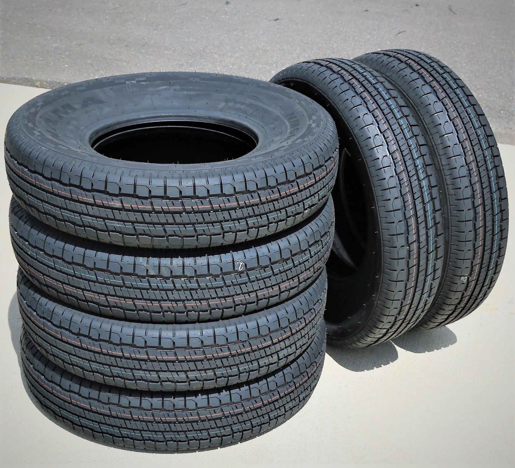 Set of 4 (FOUR) Nama NM616 Semi-Steel ST 205/75R14 Load D 8 Ply Trailer Tires