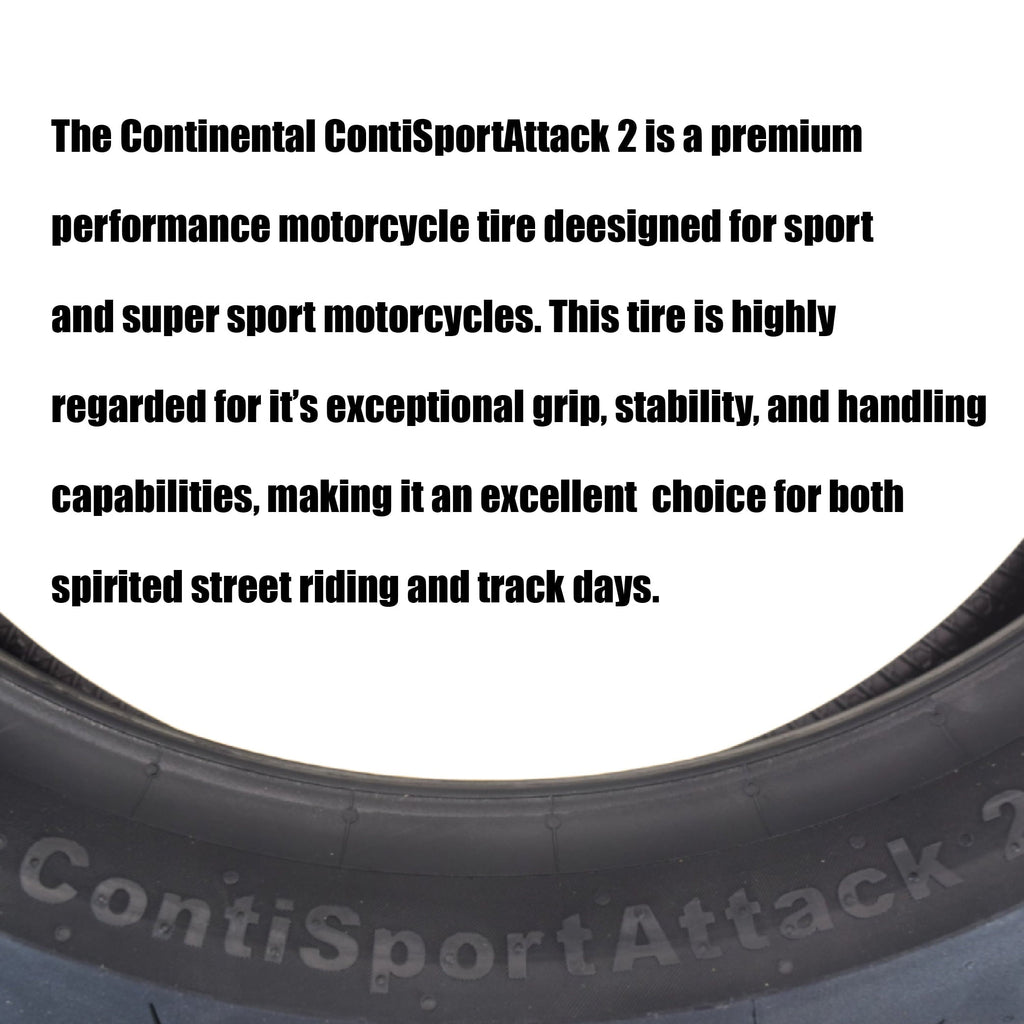 Continental ContiSportAttack 2 120/70ZR17 Front & 160/60ZR17 Rear Sports Motorcycle Tires - High-Performance Grip, Enhanced Stability, and Quick Warm-Up 120/70-17, 160/60-17