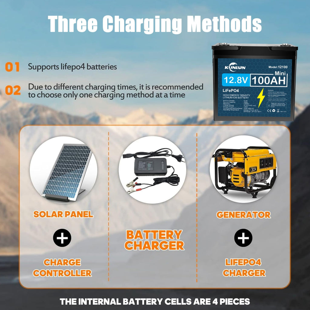 12V 100Ah LiFePO4 Lithium Battery, Deep Cycle, Perfect for RV, Trolling Motor