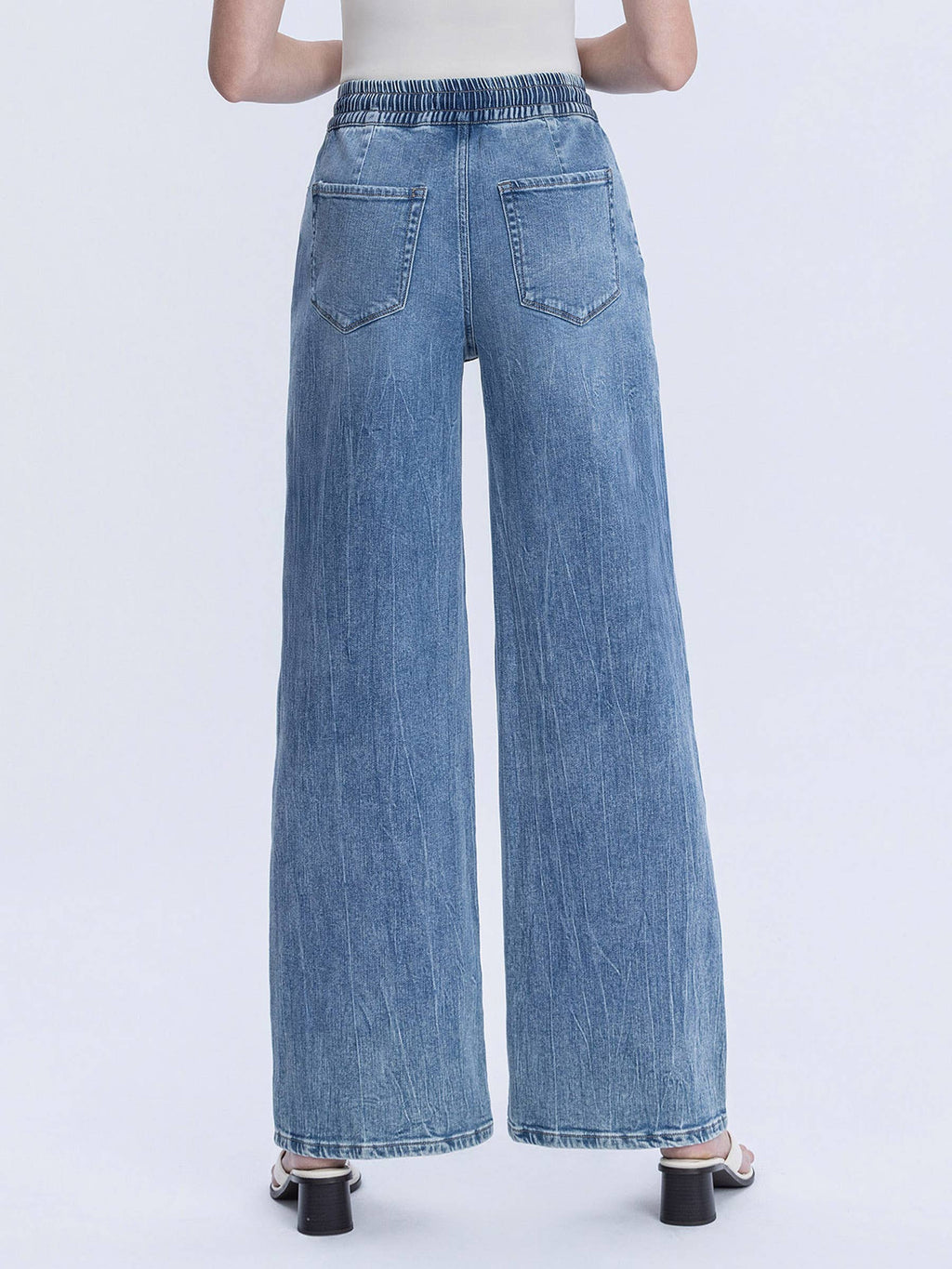 SUPER HIGH RISE ELASTIC WAISTBAND WIDE LEG