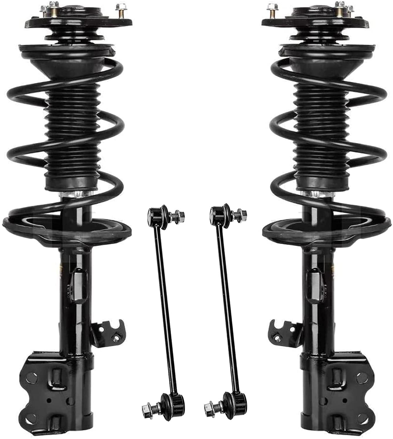Detroit Axle - Front Struts Sway Bars for 2004-2009 Toyota Prius Complete 2 Struts w/Coil Spring 2 Front Sway Bar Links 2005 2006 2007 2008 Replacement Quick Install Ready Struts Assembly
