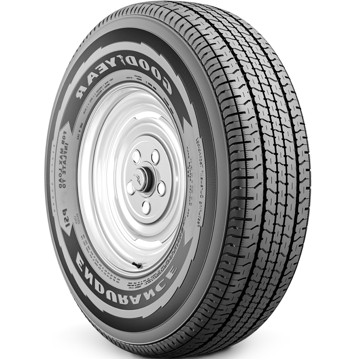 Set of 4 Goodyear Endurance Semi-Steel ST215/75R14 215/75R14 108/103N D 8 Ply Trailer Tires
