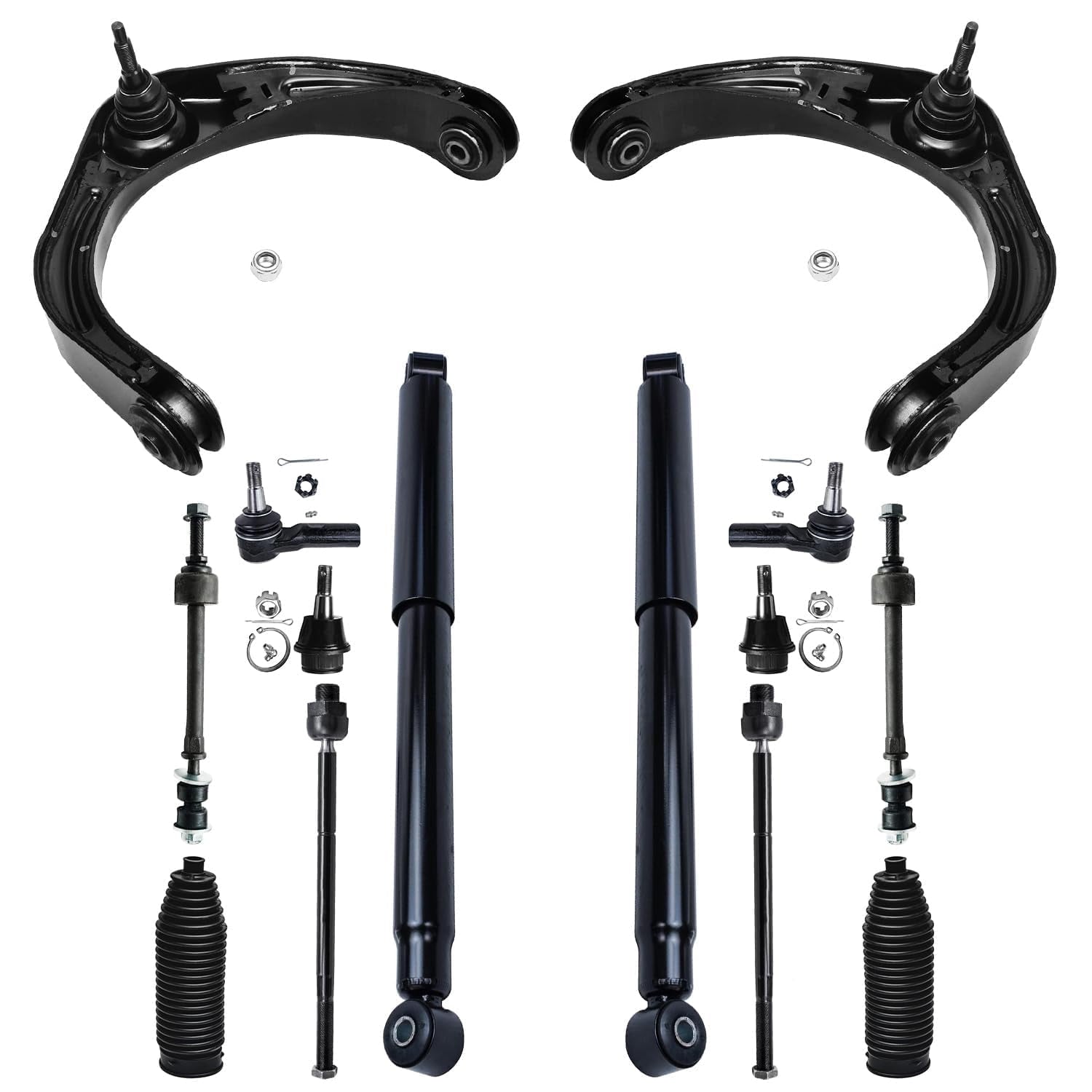 Detroit Axle - 16pc 4WD Front Upper Control Arms Struts Shocks Suspension Kit Replacement for Dodge Ram 1500 Fits select: 2006,2008 DODGE RAM 1500 ST/SLT