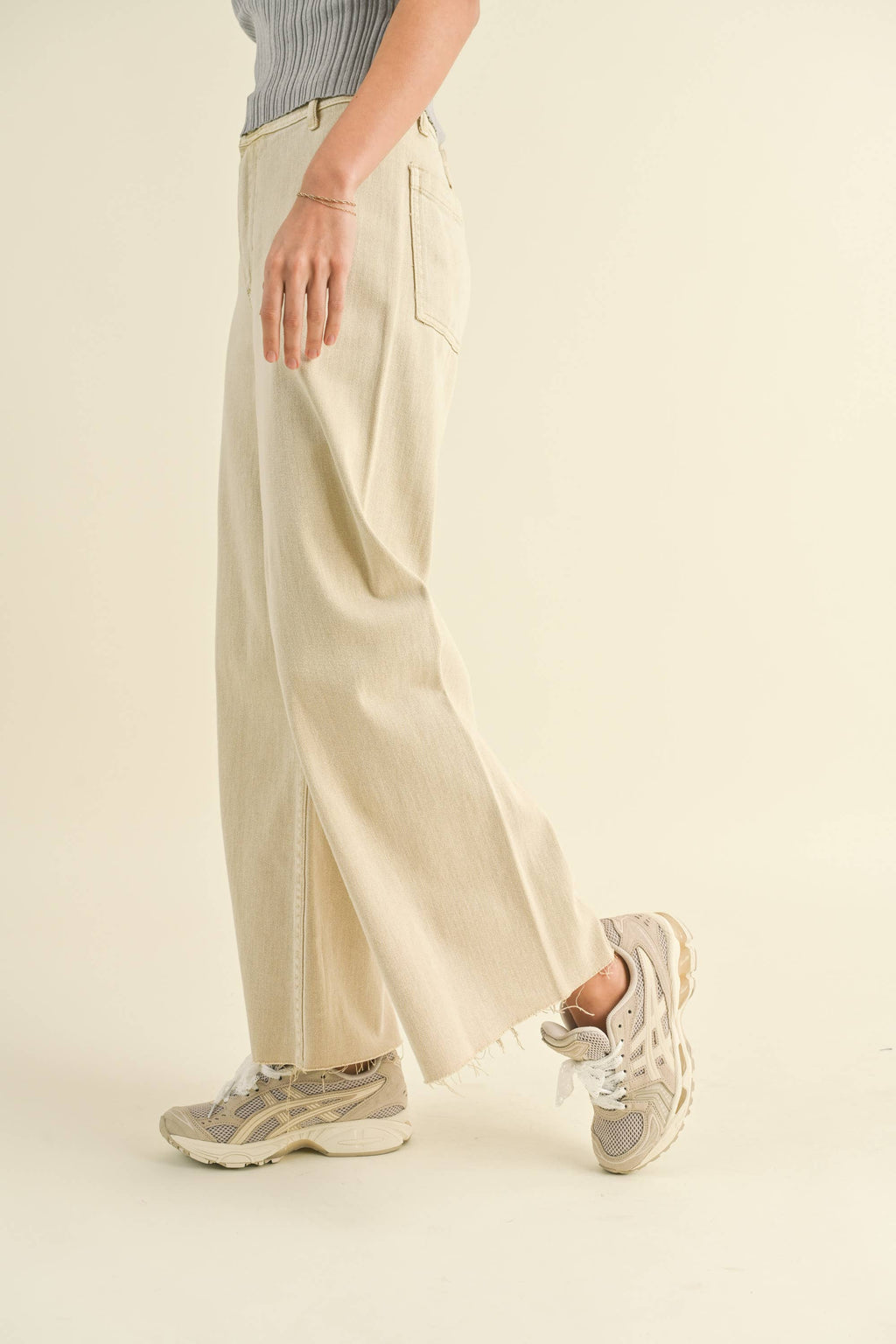 Brown Straight Leg Wide Denim