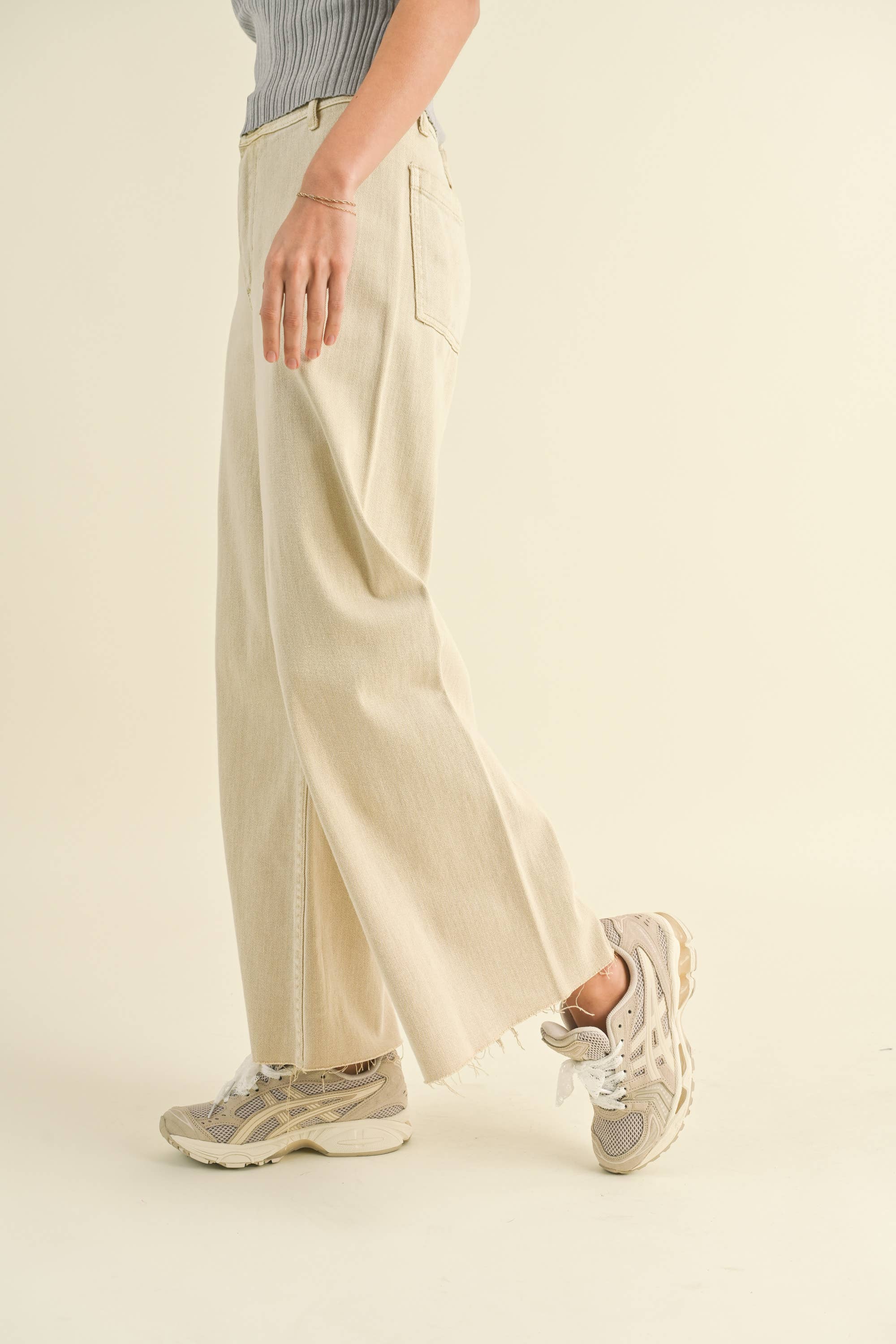 Brown Straight Leg Wide Denim