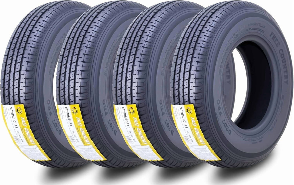 Free Country ST 205/75R15 8 Ply /Load Range D w/Scuff Guard Trailer Tires, Set of 4
